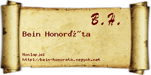 Bein Honoráta névjegykártya